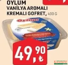 OYLUM VANİLYA AROMALI KREMALI GOFRET 400 G fiyat ve kampanya bilgisi